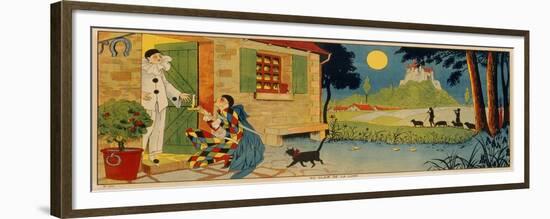 Illustration for 'Au Clair De La Lune', C.1930 (Colour Litho)-null-Framed Premium Giclee Print