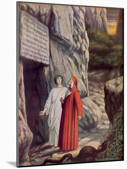 Illustration for Dante's Divine Comedy-Tancredi Scarpelli-Mounted Giclee Print