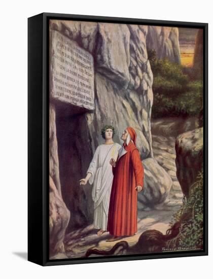 Illustration for Dante's Divine Comedy-Tancredi Scarpelli-Framed Stretched Canvas