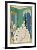 Illustration for 'Fetes Galantes' by Paul Verlaine (1844-96) 1923 (Pochoir Print)-Georges Barbier-Framed Giclee Print