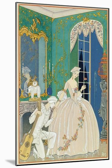 Illustration for 'Fetes Galantes' by Paul Verlaine (1844-96) 1923 (Pochoir Print)-Georges Barbier-Mounted Giclee Print