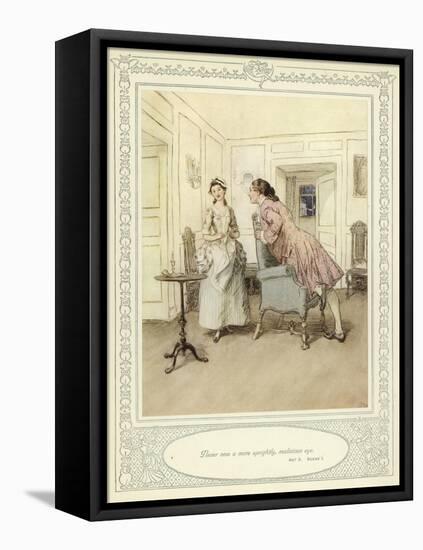 Illustration for Goldsmith's She Stoops to Conquer-Hugh Thomson-Framed Stretched Canvas