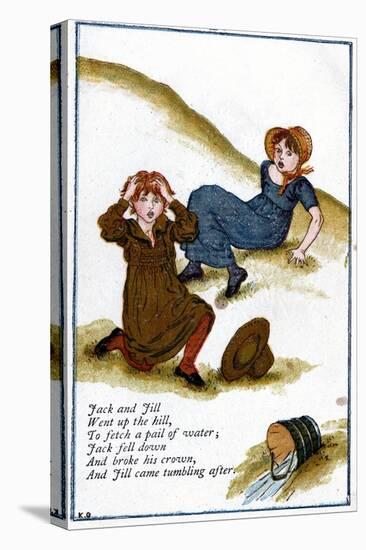 Illustration for Jack and Jill Went Up the Hill, Kate Greenaway (1846-190)-Catherine Greenaway-Stretched Canvas