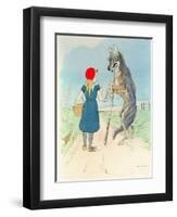 Illustration for 'Little Red Riding Hood' by Charles Perrault (1628-1703)-A. Vimar-Framed Giclee Print