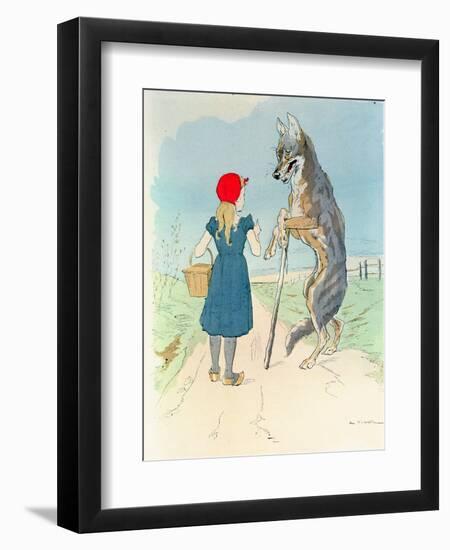 Illustration for 'Little Red Riding Hood' by Charles Perrault (1628-1703)-A. Vimar-Framed Giclee Print