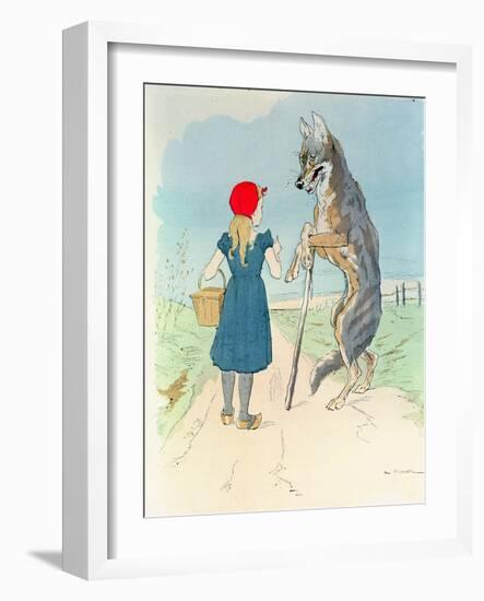 Illustration for 'Little Red Riding Hood' by Charles Perrault (1628-1703)-A. Vimar-Framed Giclee Print