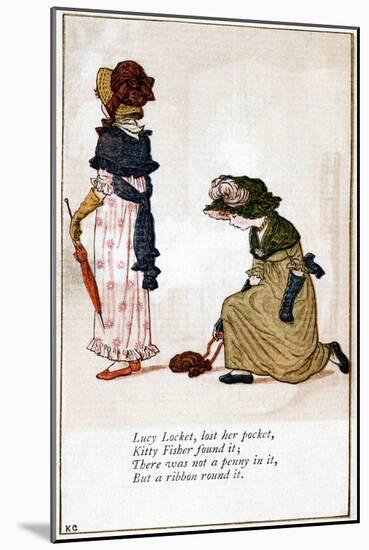 Illustration for Lucy Locket, Lost Her Purse, Kate Greenaway (1846-190)-Catherine Greenaway-Mounted Giclee Print
