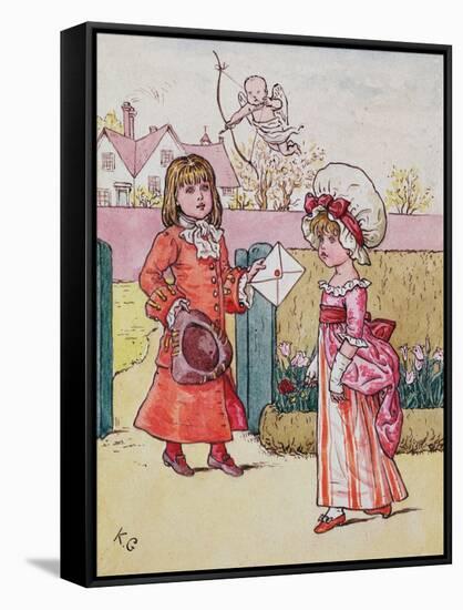Illustration for 'St. Valentines Day' 1914-Kate Greenaway-Framed Stretched Canvas