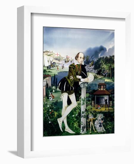 Illustration for the Cover of 'Finding Out, Shakespeare's World', Published by Purnell and Sons…-Janet and Anne Johnstone-Framed Giclee Print