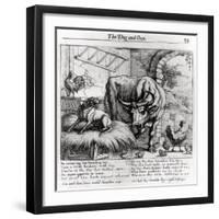 Illustration for "The Dog and the Ox", from Aesop's Fables, 1666-Francis Barlow-Framed Giclee Print