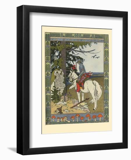 Illustration for the Fairy Tale of Ivan Tsarevich, the Firebird, and the Gray Wolf, 1902-Ivan Yakovlevich Bilibin-Framed Giclee Print