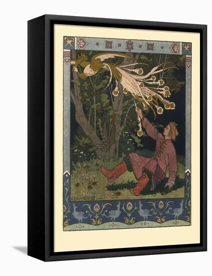 Illustration for the Fairy Tale of Ivan Tsarevich, the Firebird, and the Gray Wolf, 1902-Ivan Yakovlevich Bilibin-Framed Stretched Canvas
