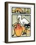 Illustration for the Fox and the Stork, from 'Fables'-John Edwin Noble-Framed Giclee Print