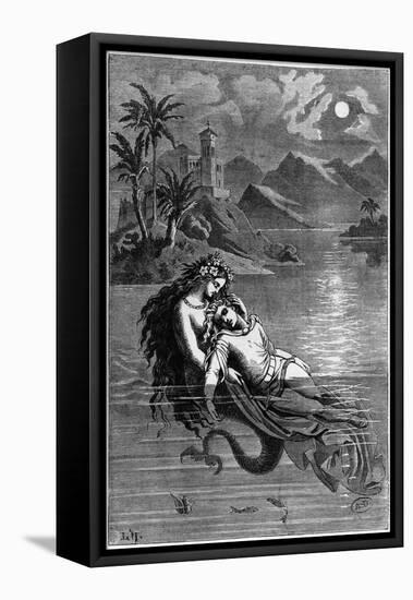 Illustration for "The Little Mermaid" from Fairy Tales by Hans Christian Andersen 1869-null-Framed Stretched Canvas