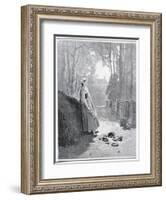 Illustration for the Milkmaid and the Milk Can, from 'Fables' by Jean De La Fontaine (1621-95)-Gustave Doré-Framed Giclee Print