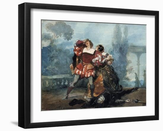 Illustration for the Play Whims of Marianne, 1851-Eugene Louis Lami-Framed Giclee Print