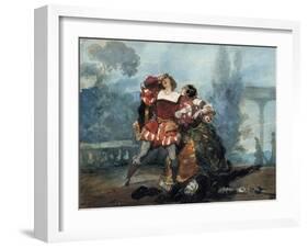 Illustration for the Play Whims of Marianne, 1851-Eugene Louis Lami-Framed Giclee Print