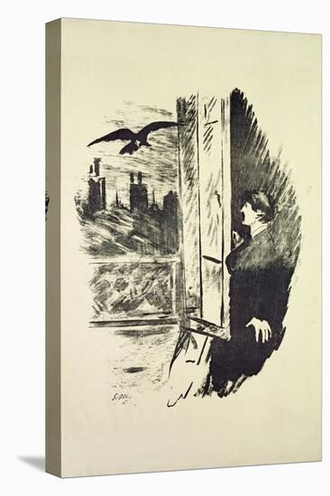 Illustration for 'The Raven', by Edgar Allen Poe, 1875-Edouard Manet-Stretched Canvas