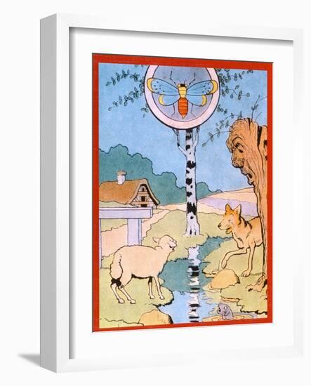 Illustration for the Wolf and the Lamb, from 'Fables'-Benjamin Rabier-Framed Giclee Print