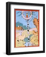 Illustration for the Wolf and the Lamb, from 'Fables'-Benjamin Rabier-Framed Giclee Print