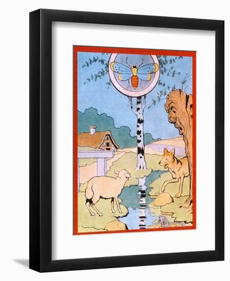 Illustration for the Wolf and the Lamb, from 'Fables'-Benjamin Rabier-Framed Giclee Print