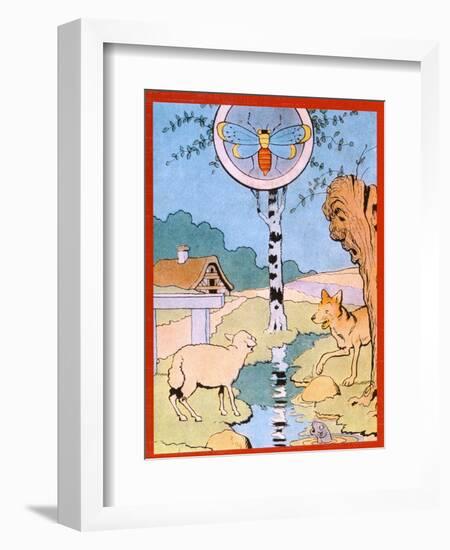 Illustration for the Wolf and the Lamb, from 'Fables'-Benjamin Rabier-Framed Giclee Print