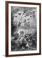 Illustration from "20,000 Leagues under the Sea"-Alphonse Marie de Neuville-Framed Giclee Print