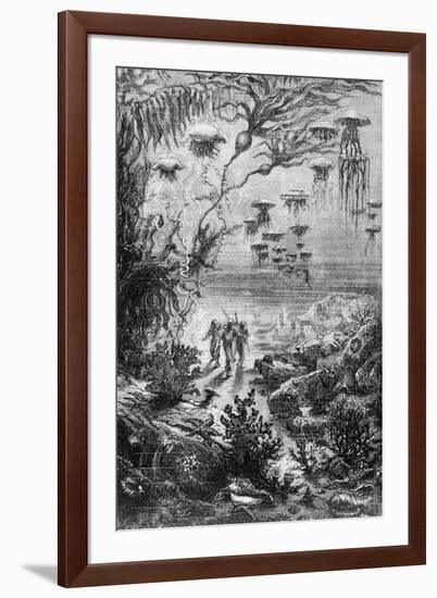 Illustration from "20,000 Leagues under the Sea"-Alphonse Marie de Neuville-Framed Giclee Print