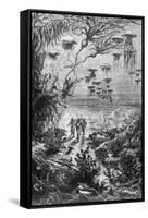 Illustration from "20,000 Leagues under the Sea"-Alphonse Marie de Neuville-Framed Stretched Canvas