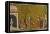 Illustration from a Madhavanala Kamakandala Series, Bilaspur, circa 1680-null-Framed Stretched Canvas