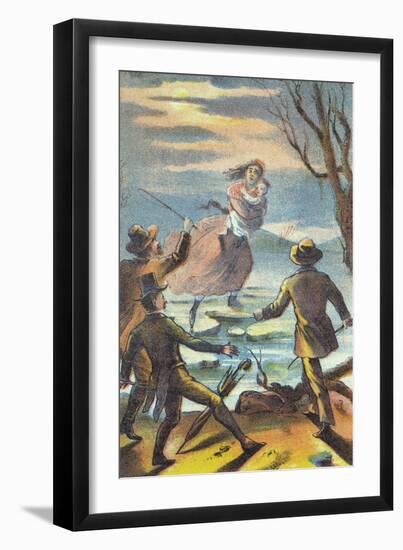 Illustration from a Poster Advertising a Theatrical Production of Uncle Tom's Cabin, 1870-null-Framed Giclee Print