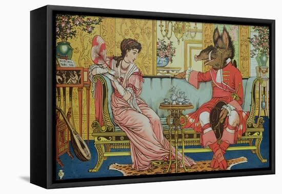 Illustration from "Beauty and the Beast," circa 1900-Walter Crane-Framed Stretched Canvas