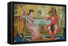 Illustration from "Beauty and the Beast," circa 1900-Walter Crane-Framed Stretched Canvas