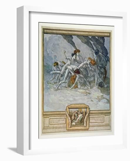 Illustration from Dante's 'Divine Comedy', Inferno, Canto Xxx: 22, 1921 (W/C on Paper)-Franz Von Bayros-Framed Giclee Print