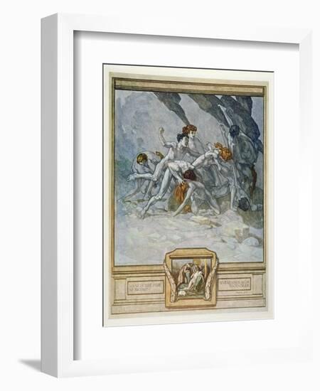 Illustration from Dante's 'Divine Comedy', Inferno, Canto Xxx: 22, 1921 (W/C on Paper)-Franz Von Bayros-Framed Giclee Print