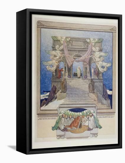 Illustration from Dante's 'Divine Comedy', Purgatory, 1921-Franz Von Bayros-Framed Stretched Canvas