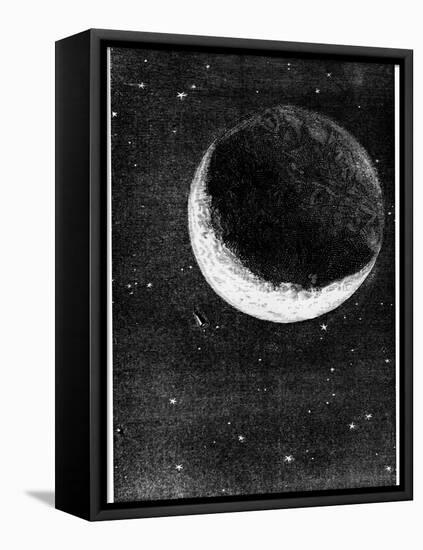 Illustration from De La Terre a La Lune by Jules Verne, 1865-null-Framed Stretched Canvas