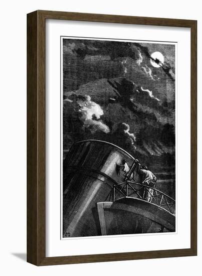 Illustration from De La Terre a La Lune by Jules Verne, 1865-null-Framed Giclee Print