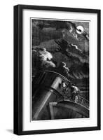 Illustration from De La Terre a La Lune by Jules Verne, 1865-null-Framed Giclee Print