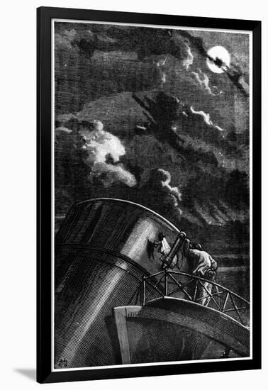 Illustration from De La Terre a La Lune by Jules Verne, 1865-null-Framed Giclee Print