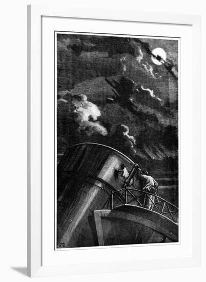 Illustration from De La Terre a La Lune by Jules Verne, 1865-null-Framed Giclee Print