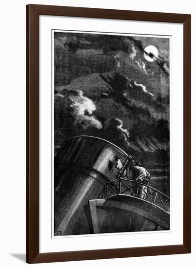 Illustration from De La Terre a La Lune by Jules Verne, 1865-null-Framed Giclee Print