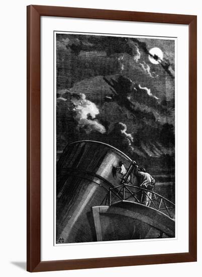 Illustration from De La Terre a La Lune by Jules Verne, 1865-null-Framed Giclee Print