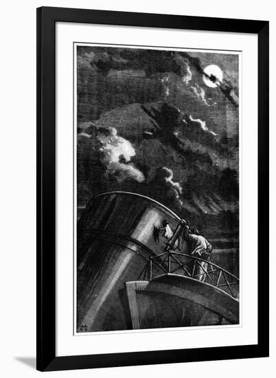 Illustration from De La Terre a La Lune by Jules Verne, 1865-null-Framed Giclee Print