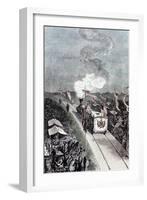 Illustration from De La Terre a La Lune by Jules Verne, 1865-null-Framed Giclee Print