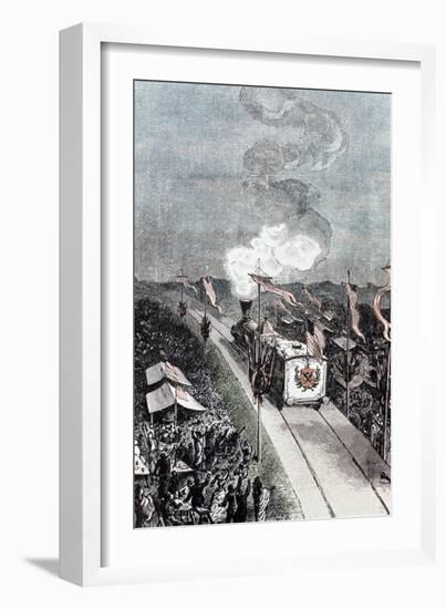 Illustration from De La Terre a La Lune by Jules Verne, 1865-null-Framed Giclee Print