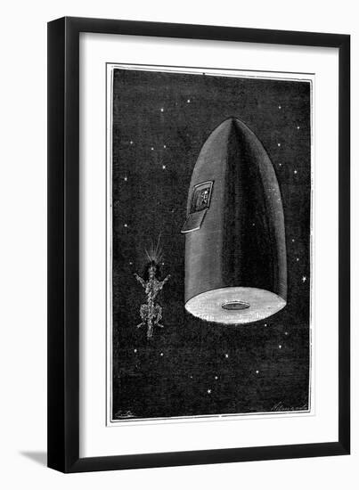 Illustration from De La Terre a La Lune by Jules Verne, 1865-null-Framed Giclee Print