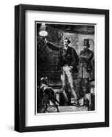 Illustration from De La Terre a La Lune by Jules Verne, 1865-null-Framed Premium Giclee Print