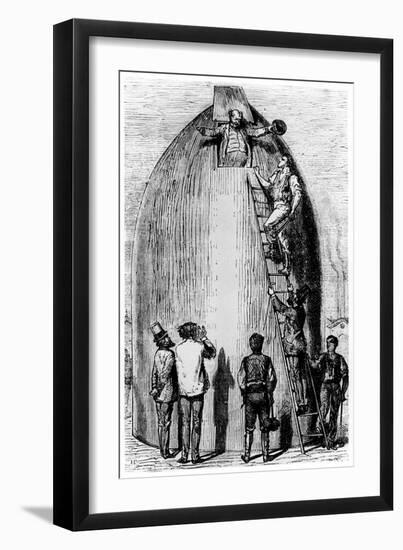 Illustration from De La Terre a La Lune by Jules Verne, 1865-null-Framed Giclee Print