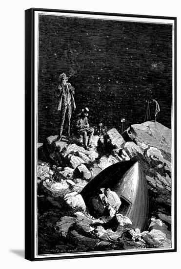 Illustration from De La Terre a La Lune by Jules Verne, 1865-null-Framed Stretched Canvas